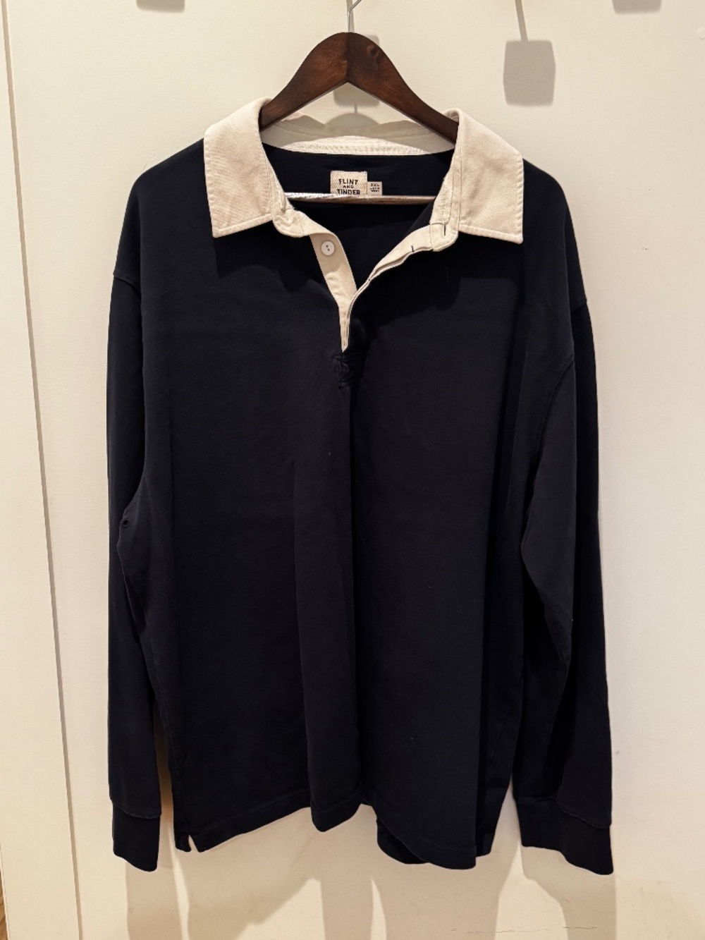 Flint and Tinder | NWOT | Rugby Shirt (Navy & Cream, XXL)